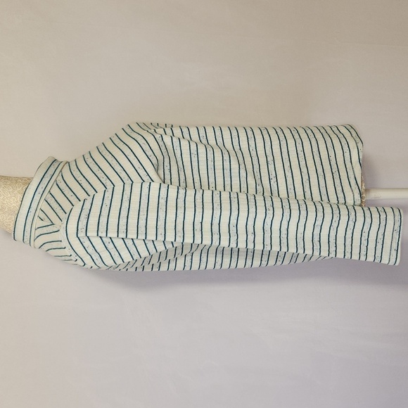 T by Talbots Blue Striped Side Snap Turtleneck Long Sleeve Pull Over Tunic SZ LP - Picture 12 of 16